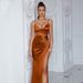 Women's Clothing Fashion New Backless Sexy Slit Suspender Evening Dress Dress_ecoleips.com