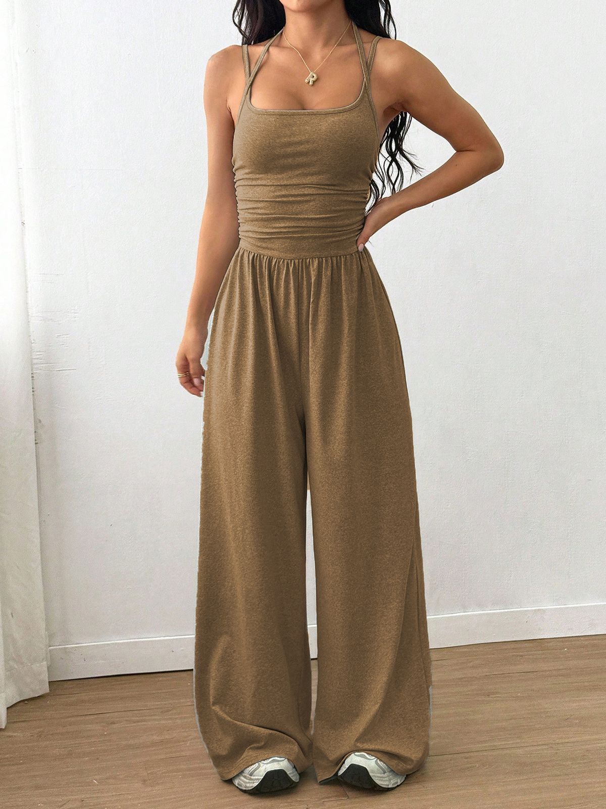Women's Clothing Women's Casual Summer Wide Leg Jumpsuit Loose Bandeau Top New_ecoleips.com