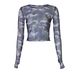 European And American Hot-Selling Mesh Top For Women 2025 Summer New Women's Clothing Camouflage Long Sleeve_ecoleips.com