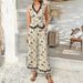Diyun 2025 Spring Summer Bohemian European And American Style Printed Lace Cardigan Vest Long Pants Set_ecoleips.com