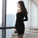 Women's Clothing Women's Slim Fit Off-Shoulder Base Dress Halter Neck Style Sexy Nightclub Spring Dress For Formal & Casual For Women_ecoleips.com