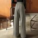 Women's Clothing Pleated High Waist Elegant Flared Trousers Casual Loose Wide Leg Trousers_ecoleips.com