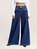 Women's Clothing Distressed Wide-Leg Jeans For Women – Rhinestone Pocket Boho Denim Pants (S-XXL, Vintage Wash, Non-Stretch)_ecoleips.com