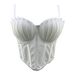 Aria Basics Aria Basics New European And American Summer Style Mesh Pleated Sexy Fishbone Camisole Women's For Layering Or Outerwear, Short Top_ecoleips.com