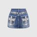 Women's High-Waisted Denim Mini Skirt Bodycon Sexy Embroidery Cross Factory Direct Wholesale_ecoleips.com