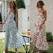 2023 Women's Chiffon V Neck Sleeveless Patchwork Long Dress European American Style in Stock_ecoleips.com
