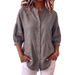 Women's Loose Fit Lantern Long Sleeve Solid Color Pullover Blouse – Casual Summer Top 2026_ecoleips.com