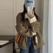 Beige Work Jacket Women, Spring/autumn 2026 New Vintage Hong Kong Style, High-end Feel, Oversized Top For Petite_ecoleips.com