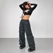 Voya Women's 2026 Spring-summer New European And American Street Style Casual With Elastic High-waisted Wide-leg Work Pants_ecoleips.com