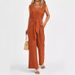 Women's Elegant Foreign Trade V-neck Wide-leg Bodysuit Sleeveless Belt Jumpsuit Women_ecoleips.com