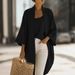 Women's Loose Comfortable Solid Color Camisole Shirt Jacket Two Piece Set Casual Elegant Fashion Spring/Summer Polyester_ecoleips.com