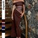Women Luxury Elegant Strapless Solid Slim Fit Bodycon Long Maxi Dress Formal Evening Party Gown_ecoleips.com