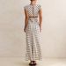 Women's Elegant Satin Polka Dot Lace Trim Short Sleeve Belted Bodycon Maxi Dress – Ins Style Summer Gown_ecoleips.com