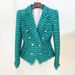 Women's New Style Star Fashion Fringed Tweed Slim Blazer_ecoleips.com