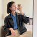 Short PU Leather For Petite Women, 2026 New Street Style Biker Jacket With Hong Kong-inspired Design And American-style_ecoleips.com