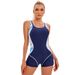 Women's Clothing One Piece Swimsuit Conservative Color Matching_ecoleips.com