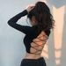 Voya Women's Clothing, European And American Sexy Style T-shirt, Spring And Summer Backless Slim Fit Strap, Short Style Slimming Top_ecoleips.com