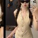 Purely Desirable Style Inner Tank With V-neck, Summer French Niche Design, Hot Girl Temperament Sleeveless Top For Women_ecoleips.com