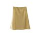 French Style High-Waisted Satin Midi Skirt for Women Simple Chic A-Line Mini Skirt Acetate New Summer 2026_ecoleips.com