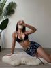 Women's Clothing Color Printed Split Gauze Skirt Bikini Gathered Three Piece Women's Swimsuit Bikini_ecoleips.com