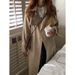 Parisian Elegance Trench Coat – Double-Breasted Long Coat With Notch Lapel_ecoleips.com