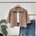 All Colors Sizes Available, 2026 New Cross-border European And American Women's Fashion Shirt, Solid Color Button Pocket_ecoleips.com