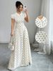 Polka Dot Women's Dress French Retro Style Waist Cinching Slimming Elegant Long Dress for Youthful Summer Fashion_ecoleips.com