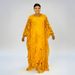 Women's Clothing Plus Size Clothes Elegant Water-Soluble Lace Plus Size Dress For Women – Loose Long Robe With Short Sleeves_ecoleips.com