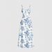 Women's Casual Printed Slimming Suspender Dress Collarless Elegant Loose Skirt_ecoleips.com