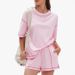 Women's 2-Piece Cotton Shorts Set, Casual Summer T-Shirt And Shorts Lounge Set For Home And Outings_ecoleips.com