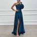 25 Years European And American Oblique Shoulder Dress Party Elegant Printed Long Dress_ecoleips.com