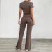 Women's Spring And Summer Casual Solid-Color Fitted Short-Sleeved And Long-Sleeved Suit_ecoleips.com