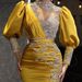 Women's Clothing spring and summer women's wedding dress with big swing sexy gold sprinkled dress trailing banquet evening dress_ecoleips.com
