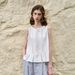 Women's Pleated Lyocell Vest Loose Fit Summer Linen Casual Breathable Sleeveless Shirt 2026 Niche Design_ecoleips.com