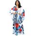 Women's European American Style Polyester Printed Beach Sun Protection Shirt Loose Dress Bikini Cover up Woven Front Vacation Clothing_ecoleips.com