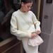 Women's Oversized Alpaca Wool Sweater – Soft Short-Sleeve Knit Pullover (One Size, Gray/Beige/Pink/Red/Green/Yellow/Brown)_ecoleips.com