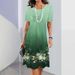 Women's Floral 3D Digital Print Casual Round Neck Dress Large Size Fashion Hot Sale Loose Fit_ecoleips.com