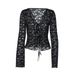 2025 Autumn New Fashion Sexy Sheer Hollow Out Cardigan Lace-Up Long Sleeve T-Shirt Top Wholesale For Women_ecoleips.com
