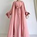 Verve New Abaya Set Dress With Bow Tie Waist Robe Women's Fashion MSL110_ecoleips.com