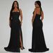 Women's Clothing Summer Mesh Sexy Slit Solid Color Dress_ecoleips.com