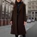 Elegant Double-Breasted Trench Coat - Women's Long Wool Blend Coat With Belt, Slim Fit Overcoat For Autumn/Winter_ecoleips.com