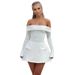 Women's Slim Long Sleeve Dress European And American Style Autumn Fashion Temperament Backless One Shoulder Tube Top A-Line Female Clothing_ecoleips.com