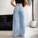European And American Cross-border Foreign Trade Ripped Jeans, Washed High-waisted Straight-leg Versatile Slim-fit Denim_ecoleips.com