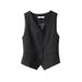 Women's Clothing Suit vest women's small vest 2024 spring and autumn new slim fit outer wear layered women's waistcoat black short vest_ecoleips.com