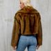Faux Fur Coat For Women – Short Plush Jacket With Distressed Finish (S-Xxxl, White/Ivory/Yellow/Gray, Long Sleeve, Faux Fur Collarless Coat)_ecoleips.com