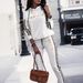 Women's Casual Hooded Pant Set Long Sleeved Top With Gold New York Logo Print And Side Stripes Spring/Autumn Summer_ecoleips.com