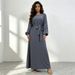 Cross Border Best Selling Simple And Versatile Nida Solid Color Dress_ecoleips.com