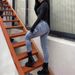 Functional Style Peach Butt Washable Denim High-waisted Pencil Slim-fit Pants, High Elasticity_ecoleips.com