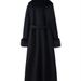 New Women's Clothing Temperament With Belt Lapel Breasted Fur Collar Long Woolen Coat_ecoleips.com