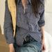 Korean-style High-end, Stylish, Simple, Casual, Slimming, Versatile Long-sleeve Polo Collar Color-blocked Plaid Shirt_ecoleips.com